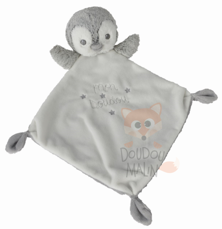  forest mon baby comforter penguin star white grey 